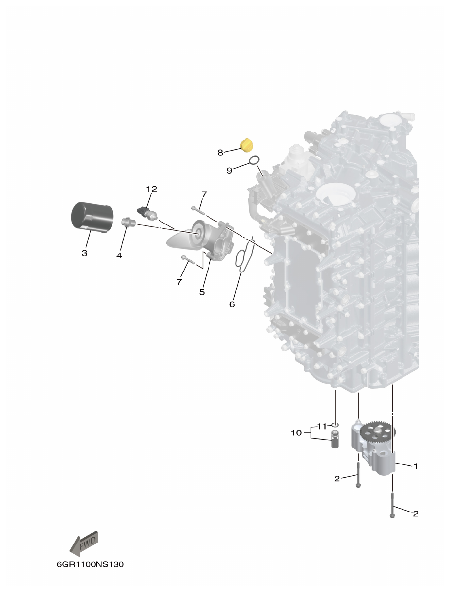 Yamaha XF425NSA2, XF425NSA7 OIL PUMP parts diagram